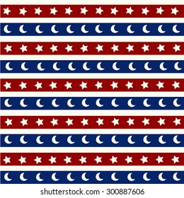 vector seamless star & moon background