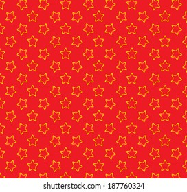 Vector seamless star pattern (red and gold)