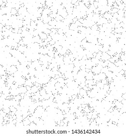 Vector seamless with a lot of stars white cosmic background. Space/ zodiacal/ universe black thin line elements pattern. Astronomy and Astrology objects. For fabric, textile, banner, design and cover.