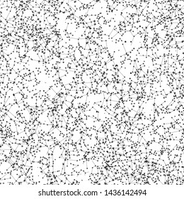 Vector seamless with a lot of stars white cosmic background. Space/ zodiacal/ universe black thin line elements pattern. Astronomy and Astrology objects. For fabric, textile, banner, design and cover.
