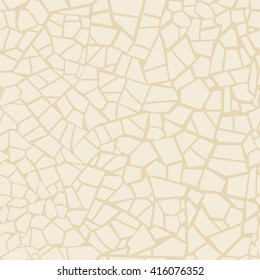 Vector seamless stone pattern. Abstract mosaic pattern. Beige color. Brown stone seamless background. For design and decorate path, wall, backdrop. Masonry endless texture, 