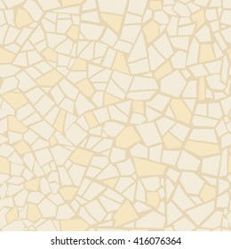 Vector seamless stone pattern. Abstract mosaic pattern. Beige color. Brown stone seamless background. For design and decorate path, wall, backdrop. Masonry endless texture, 