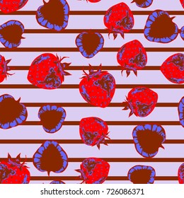 Vector seamless strawberry background for graphic design.