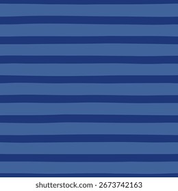 Vector seamless stripe design with alternating medium blue and light blue hand drawn lines, perfect for shirts, apparel and casual home textiles
