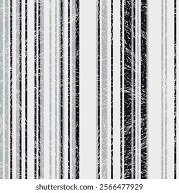 Vector seamless striped white and black pattern in grunge style