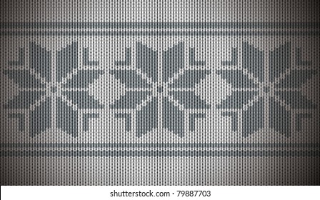 vector seamless striped wool texture with snowflakes