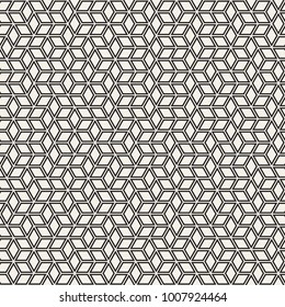 Vector seamless stripes pattern. Modern stylish texture with monochrome trellis. Repeating geometric hexagonal grid. Simple lattice graphic design.