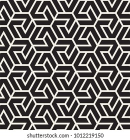 Vector seamless stripes pattern. Modern stylish texture with monochrome trellis. Repeating geometric hexagonal grid. Simple lattice graphic design.