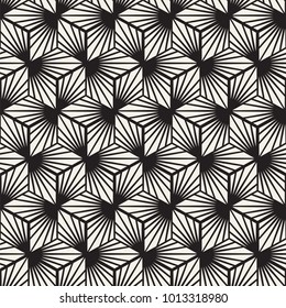 Vector seamless stripes pattern. Modern stylish texture with monochrome trellis. Repeating geometric hexagonal grid. Simple lattice graphic design.