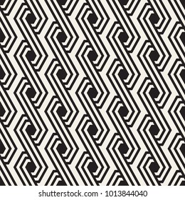 Vector seamless stripes pattern. Modern stylish texture with monochrome trellis. Repeating geometric hexagonal grid. Simple lattice graphic design.