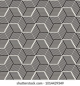 Vector seamless stripes pattern. Modern stylish texture with monochrome trellis. Repeating geometric hexagonal grid. Simple lattice graphic design.