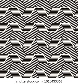 Vector seamless stripes pattern. Modern stylish texture with monochrome trellis. Repeating geometric hexagonal grid. Simple lattice graphic design.