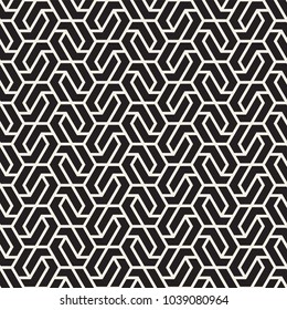 Vector seamless stripes pattern. Modern stylish texture with monochrome trellis. Repeating geometric hexagonal grid. Simple lattice design.