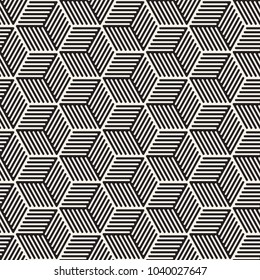 Vector seamless stripes pattern. Modern stylish texture with monochrome trellis. Repeating geometric hexagonal grid. Simple lattice design.