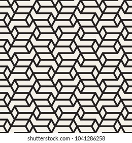 Vector seamless stripes pattern. Modern stylish texture with monochrome trellis. Repeating geometric hexagonal grid. Simple lattice graphic design.