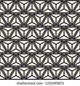 Vector seamless stripes pattern. Modern stylish texture with monochrome trellis. Repeating geometric hexagonal grid. Simple lattice graphic design.