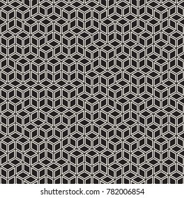 Vector seamless stripes pattern. Modern stylish texture with monochrome trellis. Repeating geometric hexagonal grid. Simple lattice graphic design.