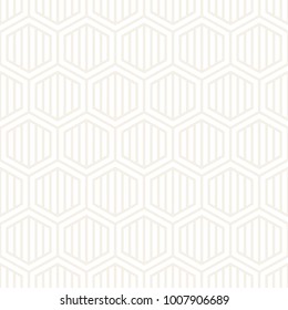 Vector seamless stripes subtle pattern. Modern stylish texture with monochrome trellis. Repeating geometric hexagonal grid. Simple lattice graphic design.