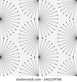  Vector seamless stylish pattern. Geometric striped ornament. Optical illusion thin lines background.