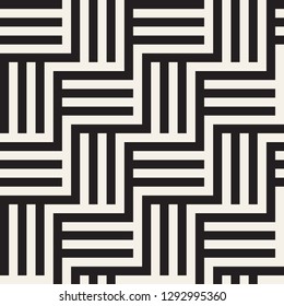 Vector seamless stylish pattern. Simple abstract lattice design. Geometric zigzag lines ornament.