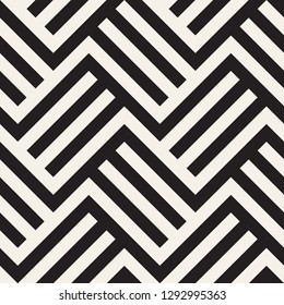 Vector seamless stylish pattern. Simple abstract lattice design. Geometric zigzag lines ornament.