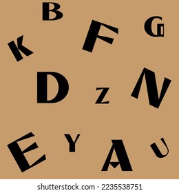 Vector seamless stylish pattern typography, letters
