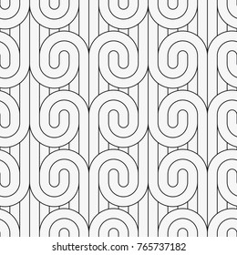 Vector seamless stylish texture of wavy stripes. Geometrical abstract pattern with twisted lines.