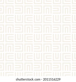 Vector seamless subtle lines mosaic pattern. Modern stylish abstract texture. Repeating geometric tiles with square elements