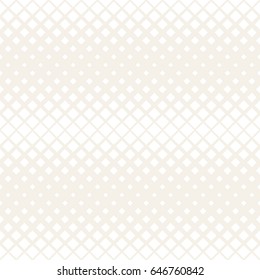 Vector seamless subtle pattern. Modern stylish texture. Repeating geometric tiles. Monochrome halftone grid. Simple shapes lattice