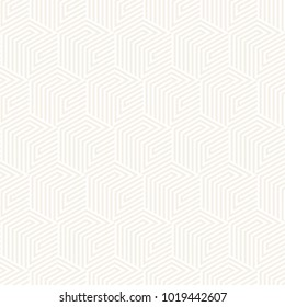 Vector seamless subtle stripes pattern. Modern stylish texture with monochrome trellis. Repeating geometric hexagonal grid. Simple lattice graphic design.