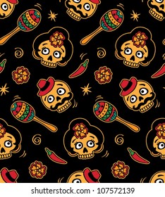 vector seamless with sugar skulls