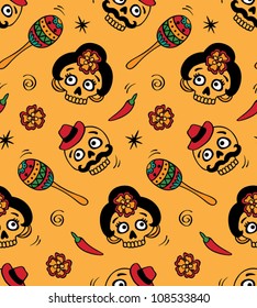 vector seamless with sugar skulls