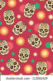 vector seamless with sugar skulls