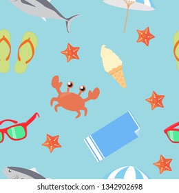 Vector Seamless summer pattern Background