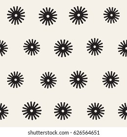 Vector seamless sunburst shapes freehand pattern. Abstract background with round brush strokes. Monochrome hand drawn texture
