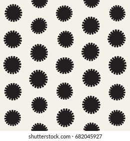 Vector seamless sunburst shapes freehand pattern. Abstract background with round brush strokes. Hand drawn texture