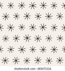 Vector seamless sunburst shapes freehand pattern. Abstract background with round brush strokes. Monochrome hand drawn texture