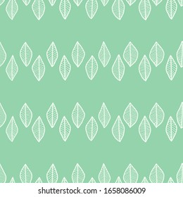 Vector seamless surface pattern design. Many leaves, branches, herbs, dots, triangles. Floral spring design for printing on paper, fabric, cards. Natural background for social media blog post, banner
