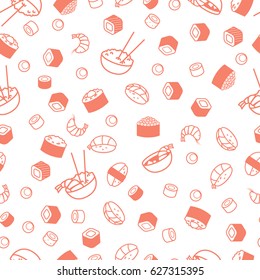 Vector Seamless Sushi Pattern