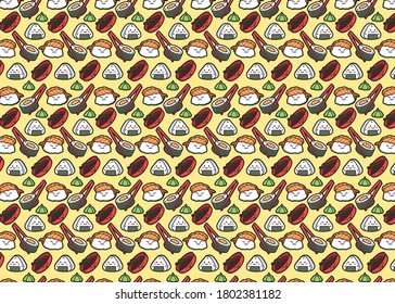 Vector seamless sushi pattern illustration