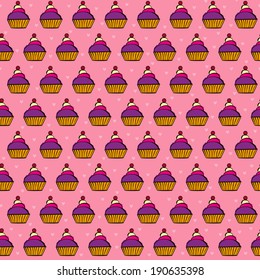 The vector seamless with sweet cakes