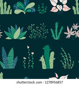 Vector seamless sweet tropical plant pattern 