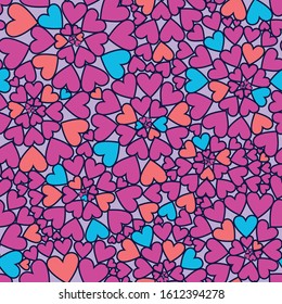 vector seamless swirling heart pattern. Saint Valentine's day background. Love. Romance. Allover design.