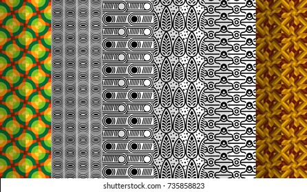 Vector Seamless Symmetry Pattern Colorful Contemporary Style Geometric Shapes, for background, texture effect, frame, pattern fills or decoration. Cute design element.