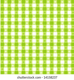 Vector - Seamless Tablecloth Pattern, lime green and white for picnics, restaurants, bistros, decorating. EPS includes pattern swatch that seamlessly fills any shape.