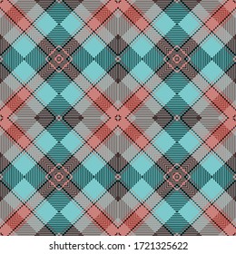 Vector Seamless Tartan Pattern. Vintage Christmas Background. Seamless Tartan Plaid. Fashion Geometric Design. Christmas Abstract Pattern. Scottish Woven Texture. Classic Tartan Seamless Pattern.