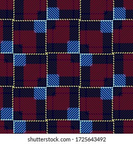 Vector Seamless Tartan Pattern. Vintage Christmas Background. Seamless Tartan Plaid. Fashion Geometric Design. Christmas Abstract Pattern. Scottish Woven Texture. Classic Tartan Seamless Pattern.