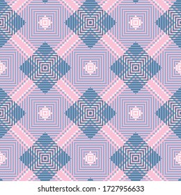 Vector Seamless Tartan Pattern. Vintage Christmas Background. Seamless Tartan Plaid. Fashion Geometric Design. Christmas Abstract Pattern. Scottish Woven Texture. Classic Tartan Seamless Pattern.