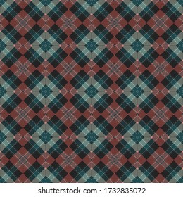 Vector Seamless Tartan Pattern. Vintage Christmas Background. Seamless Tartan Plaid. Fashion Geometric Design. Christmas Abstract Pattern. Scottish Woven Texture. Classic Tartan Seamless Pattern.