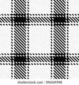 Vector seamless tartan plaid pattern. High-detail. Abstract black and white background for print onto fabric, wallpaper and textile.